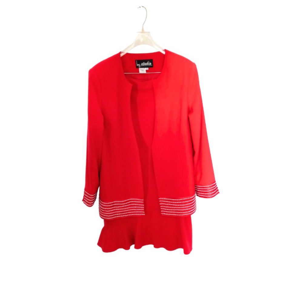 BMJ Studio 2 PC l Red skirt set l Red jacket l